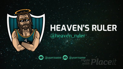 Sport-Themed Twitch Screen Video Creator Featuring an Illustrated Jesus With a Basketball Jersey 5242