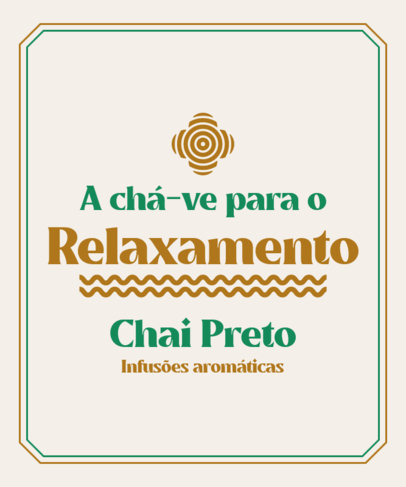 T-Shirt Design Template for a Tea Shop Brand Featuring a Quote 