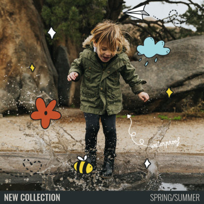 Instagram Post Maker for a Kids' Clothing Line Featuring Nature Doodles 5440 el1