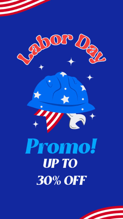 Instagram Story Generator Featuring a Promo Offer for Labor Day 4645h-4742