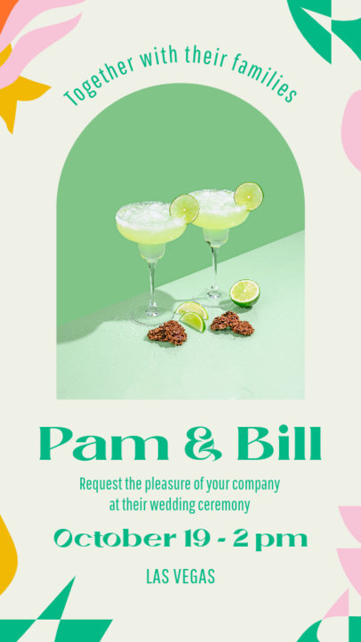 Wedding-Themed Instagram Story Generator Featuring a Photo of Two Drinks 4474h-4803