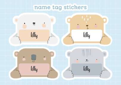 Adorable Name Tag Template for Back to School