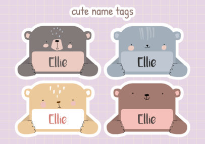 Name Tag Creator for Preschool Students With Animal Graphics