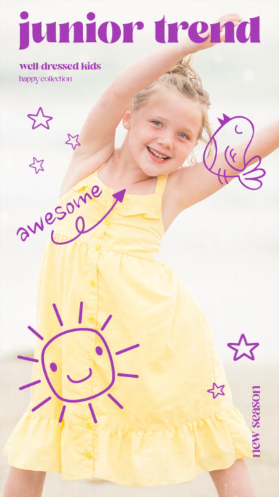 Instagram Story Maker for a Kidswear Company With Happy Graphics 5434d-el1