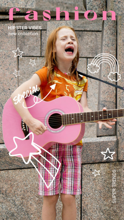 Instagram Story Generator for a Hip Children's Brand Featuring Cartoon Scribbles 5434b-el1