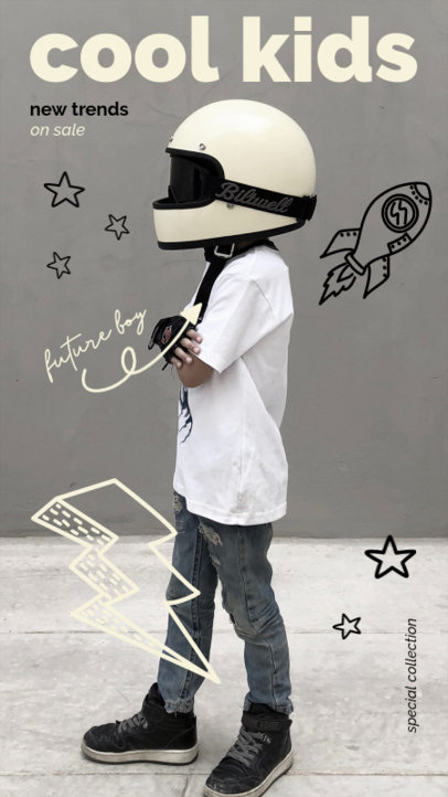 Instagram Story Maker for a Kidswear Brand Featuring Outer Space Doodles 5434c-el1