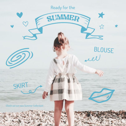 Instagram Post Maker Featuring a Summer Collection for Kids