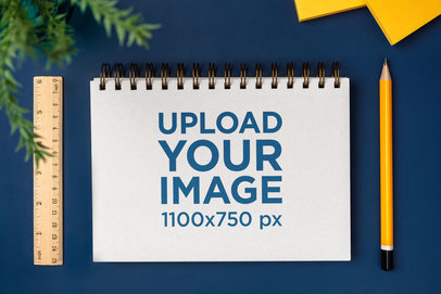 Mockup of a Spiral Horizontal Notebook for a Teacher