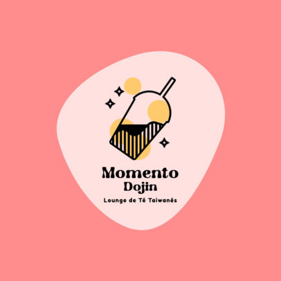 Logo Creator for a Bubble Tea Bar Featuring a Cool Graphic