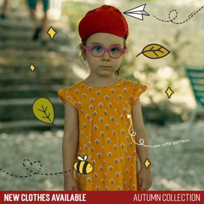 Instagram Post Creator for a Kidswear Brand Featuring Pretty Doodles 5440c el1