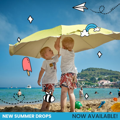 Instagram Post Generator for a Children's Brand With Summer Scribbles 5440d el1