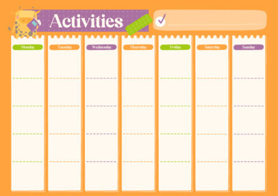 Activity Calendar Creator Featuring a Cute Flat Cow Graphic 5444b-el1