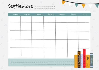 Monthly Calendar Design Maker Featuring an Illustrated Pennant Flag Banner 5442d-el1