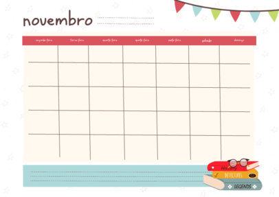 Teacher Calendar Creator with a Pennant Flag Banner Illustration 5442f-el1