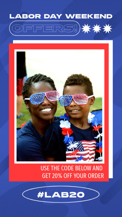 Promo Instagram Story Template Featuring a Labor Day Offer 4370h-4742