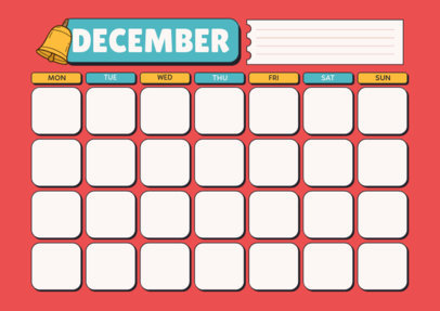 Calendar Design Maker for a School Monthly Planner Featuring a Bell Icon 5448c-el1