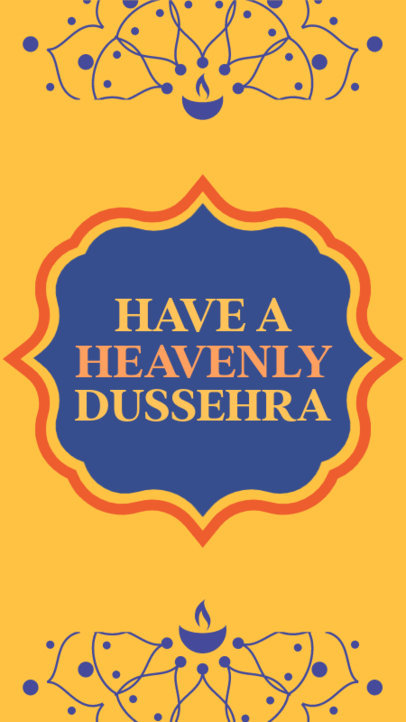 Instagram Story Maker Featuring a Heavenly Dussehra Quote 