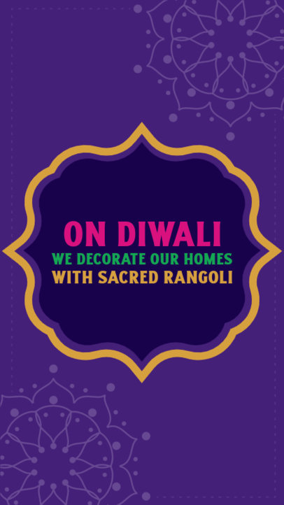 Instagram Story Design Template Featuring Colorful Graphics for Diwali Fest 4826h