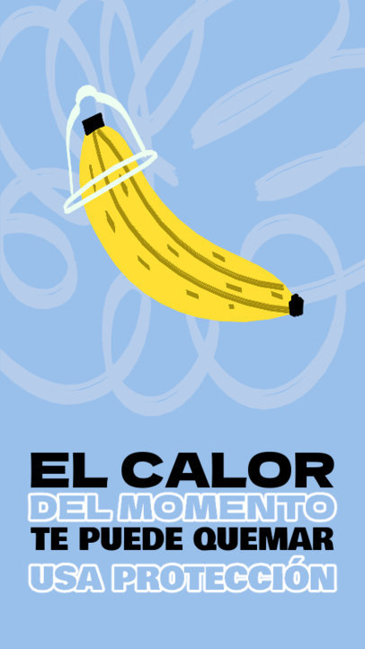 Sex Health Instagram Story Creator Featuring a Prevention Message and Illustrated Graphics