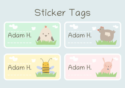 Illustrated Name Tag Generator Featuring Cute Animals