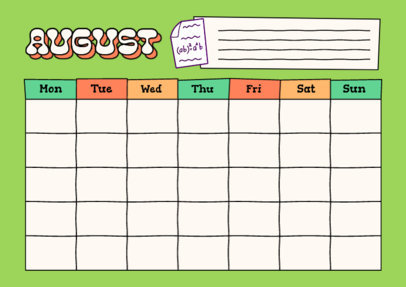 Colorful Monthly Calendar Creator for a Preschool Teacher 5446f-el1