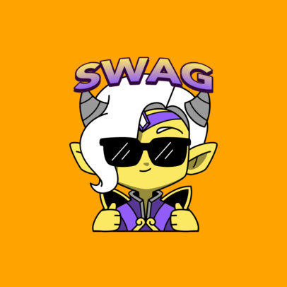 Funny Twitch Emote Template Featuring a Cool Elf 5303c
