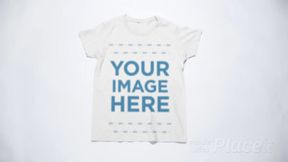 Round Neck T-Shirt Stop Motion Folding into a Ball on a White Surface