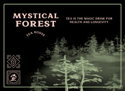 Greeting Card Design Template for Tea House Featuring a Quote 5281c