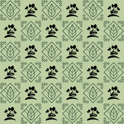 Print Pattern Design Template for a Tea Shop Featuring Botanic Graphics 5281c