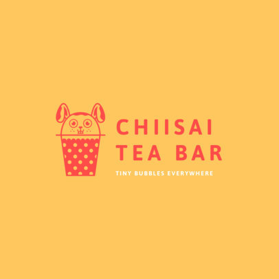 Tea Bar Logo Generator Featuring a Bunny-Face Cup