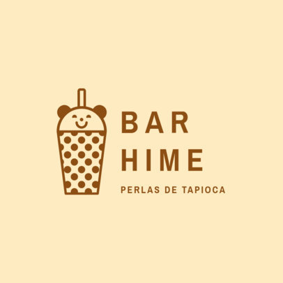 Bubble Tea Shop Logo Maker Featuring a Smiling Cup Graphic