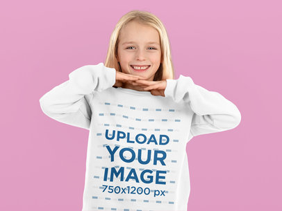 Sweatshirt Mockup Featuring a Cute Smiling Girl m22041 r-el2