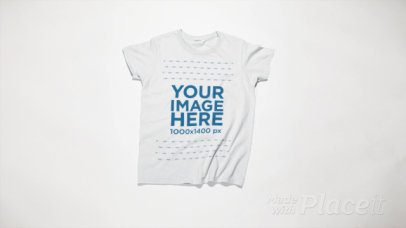 Round Neck T-Shirt Video Moving from Side to Side on a White Surface a13153