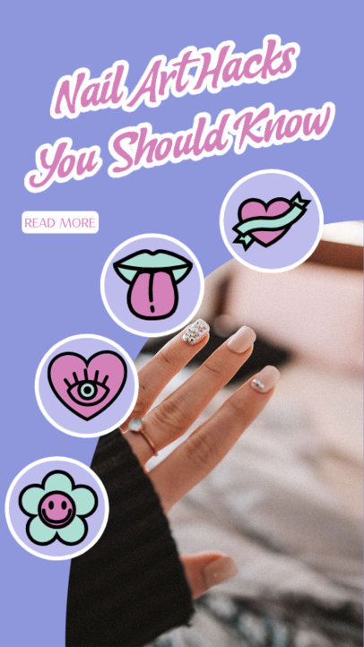 Instagram Story Maker for Beauty Influencers Featuring Nail Designs