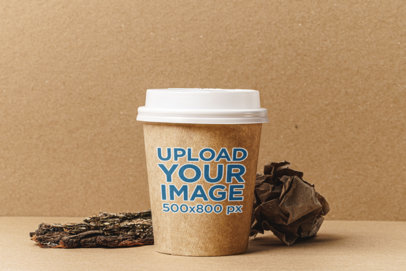 Paper Cup Mockup Featuring a Paper Flower m29041 r-el2