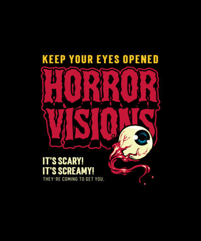 Halloween T-Shirt Design Maker With an Illustration of a Scary Eye 