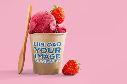 Paper Cup Mockup Featuring Strawberry Ice Cream m28928 r-el2