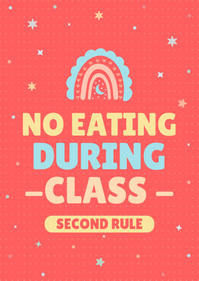 Flyer Design Creator with a No Eating Rule for a Preschool Classroom