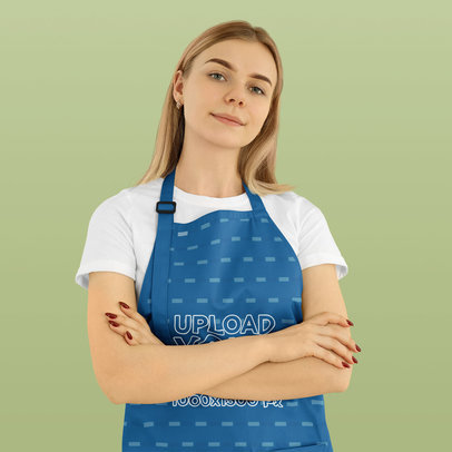 Apron Mockup Featuring a Woman with Crossed Arms at a Studio m28914 r-el2