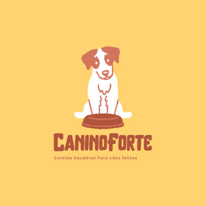 Online Logo Creator for a Pet Food Brand with a Dog Illustration