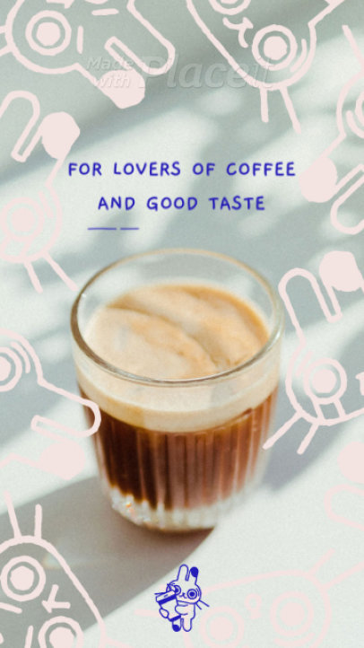 Instagram Story Video Template for a Coffee Shop With a Quote and Bunny Animated Graphic