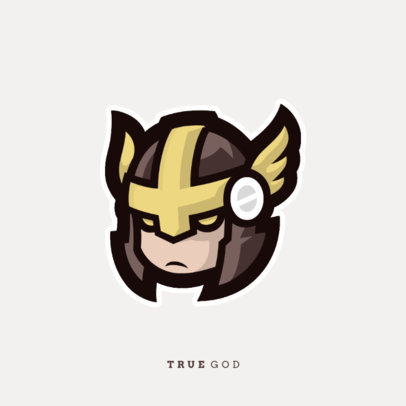 Thor-Inspired Cute Logo Maker Featuring a Viking 