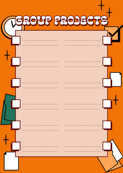 Flyer Maker for School Group Projects Featuring a Clock Graphic 4839d