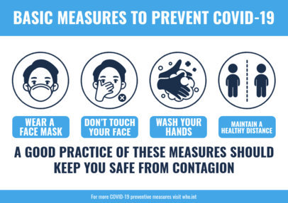 Horizontal Flyer Template Featuring Illustrated COVID-19 Safety Measures