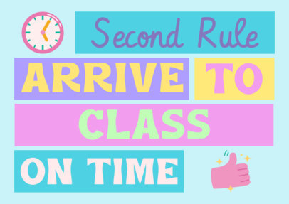 Flyer Design Creator Featuring a Punctuality Rule for a School Class 