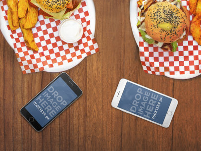 Couple iPhone 6 At Dinner