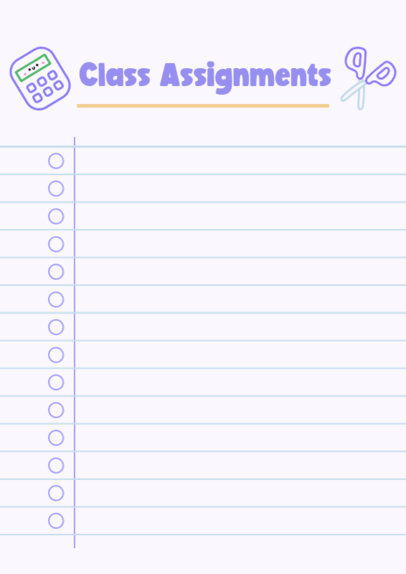 Stationery Flyer Template for Class Assignments Featuring School-Themed Graphics 4840c