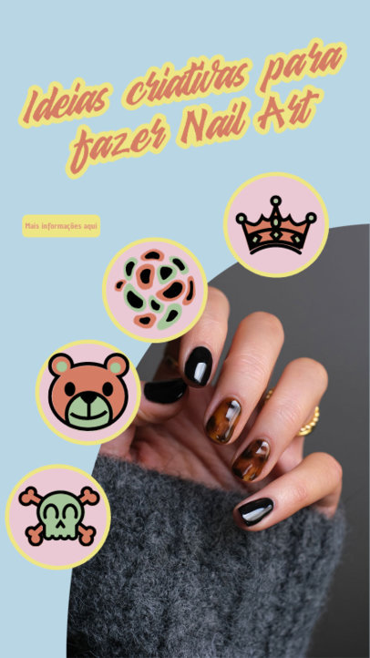  Instagram Story Template Featuring Creative Nail Art Designs