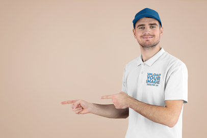 Polo Shirt Featuring a Happy Man Pointing at Something m21697 r-el2