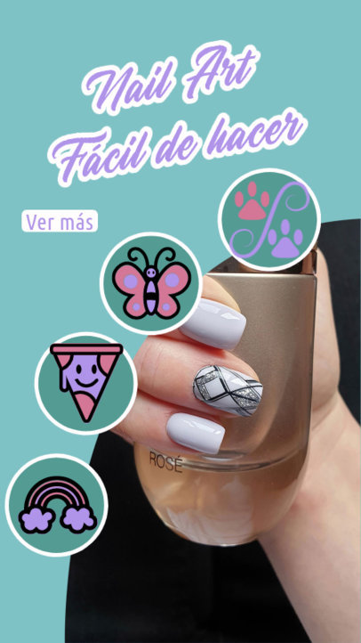 Cute Instagram Story Template Featuring Nail Designs